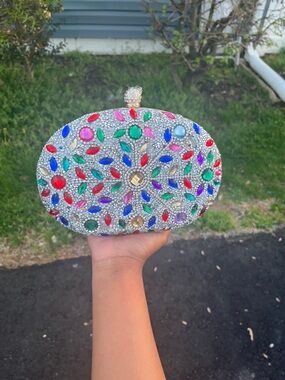 Crystal Multicolor Jeweled Clutch bag